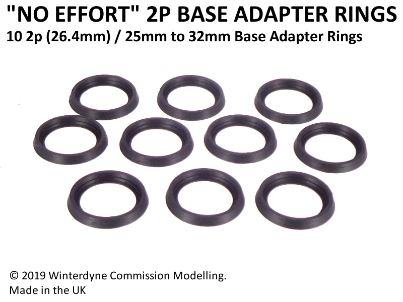 "No Effort" 2P / 25mm to 32mm Base Adapter Rings Lion Rampant Warhammer